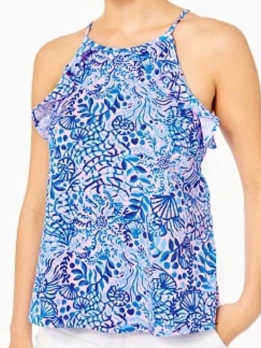 Lilly Pulitzer Billie Top in High Tides Good Vibes Size Large